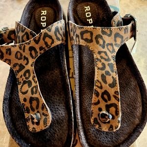 Roper Women's Helena Leopard Tan Sandal NWT